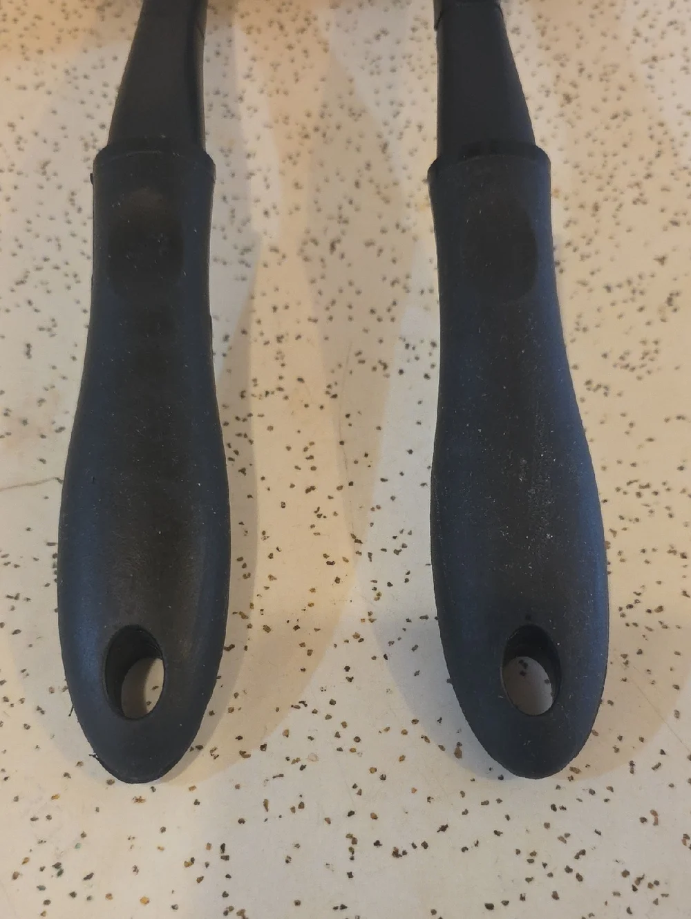 Black Nylon Slotted Spoon & Serving Ladle Set Heat Resistant Unbranded